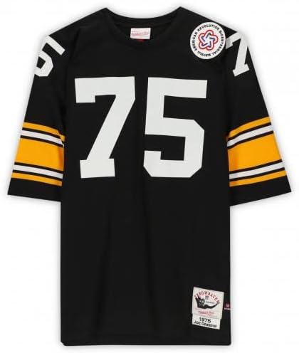 Joe Greene-Pittsburgh Steelers Dedikált Mitchell & Ness Fekete Hiteles Jersey a HOF 97 Felirat, - Dedikált