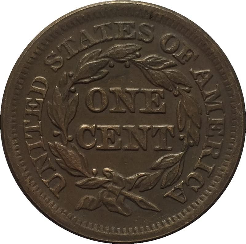 27,5 MM Régi 1850 Amerikai Érmék Réz Antik Érmék Kézműves Külföldi Emlékérme
