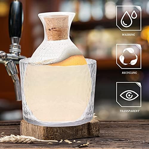 Hemoton Üveg Meghatározott Üveg Érdekében Meghatározza a Bor Tiszta Csésze Japán Szaké Pot Parafa Fedél