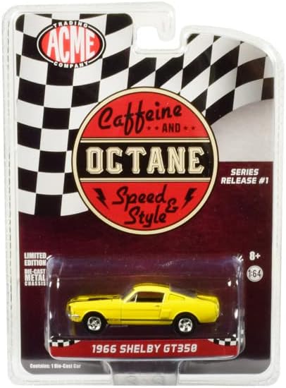 1966 Shelby GT350 Sárga Fekete Csíkos Koffein, valamint Octane (2017) TV Műsor Kiadás 1 a Sorozat 1/64