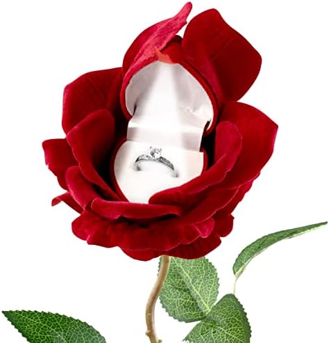 Nemes Rózsa Gyűrű Doboz Fény - Virág LED Eljegyzési Gyűrű Doboz Javaslat Gyűrű, vagy Különleges Alkalmakra