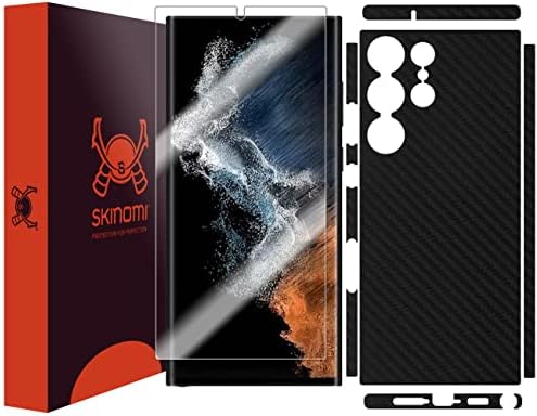 Skinomi Fekete Szénszálas Teljes Test Bőr Kompatibilis a Samsung Galaxy S23 Ultra 5G (Teljes Lefedettség)