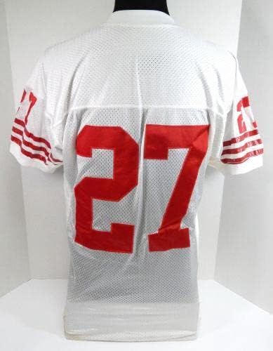 1980-as évek 1990-es évek Elején a San Francisco 49ers 27 Játékban Használt Fehér Jersey 722 - Aláíratlan