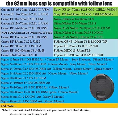 82mm Snap-On Objektív Sapka Sony FE 24-70mm f/2.8 GM, FE 16-35mm f/2.8 GM Sony Alpha A7R IV. A7R III.,