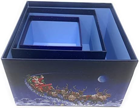A Szezonális Shop Karácsonyi Ajándék Doboz Készlet 3 Deluxe Karácsonyi odúk szemhéjakkal 3 különböző méretűt