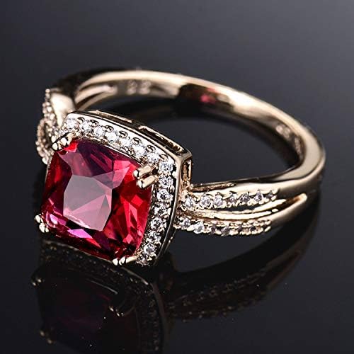 Trükk Pailin Luxus Ruby Piros Kristály Strassz-Sárga Arannyal Teli Hölgy Nők Esküvői Gyűrű (8)